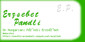 erzsebet pandli business card